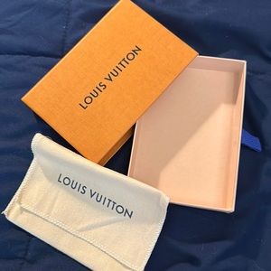 Original Louis Vuitton small card holder box and dust cover.
